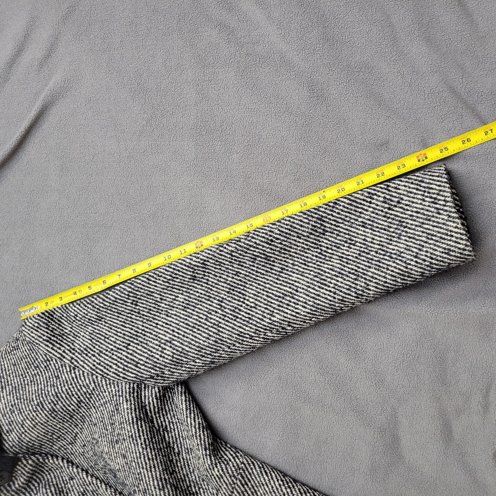 Cinzia Rocca Wool Coat Black Striped Size 8 Speckles Elegant Dinner in the City - Picture 13 of 16